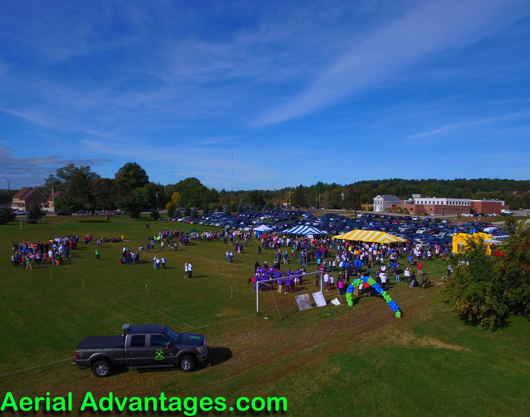 Community event aerial shot